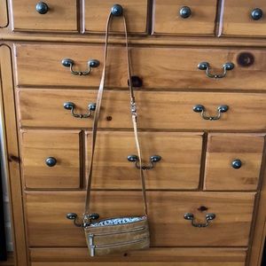 Hobo leather adjustable crossbody clutch /wristlet